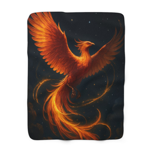 Celestial Phoenix Dance - Sherpa Fleece Blanket