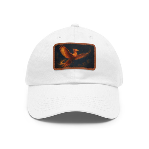 Celestial Phoenix Dance - Dad Hat with Leather Patch (Rectangle)