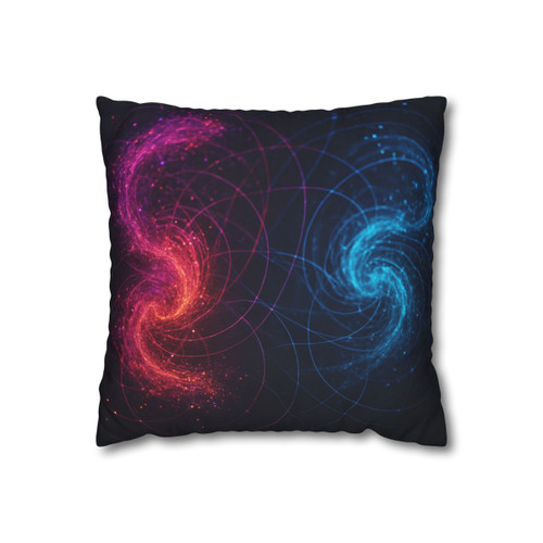 Entangled Dimensions - Square Poly Canvas Pillowcase