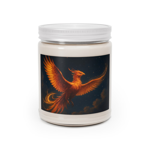 Celestial Phoenix Dance - Scented Soy Candles with White Lid, 9oz