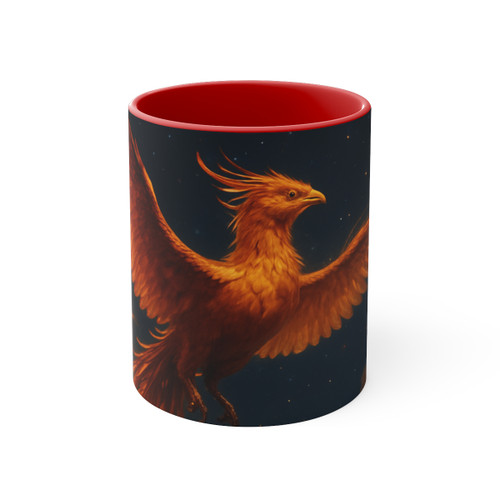 Celestial Phoenix Dance - Colorful Accent Mugs, 11oz