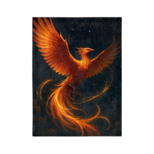 Celestial Phoenix Dance - Velveteen Microfiber Blanket