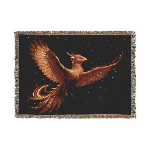 Celestial Phoenix Dance - Woven Blanket