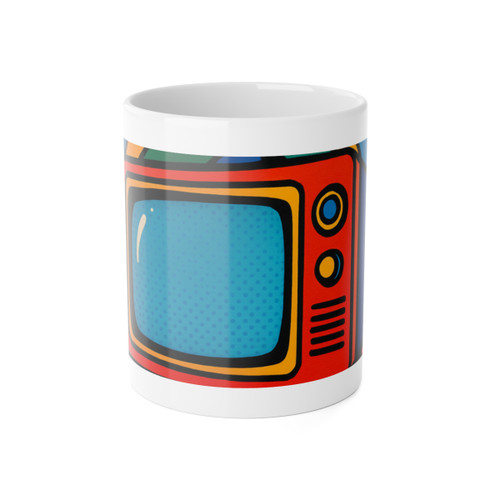 Retro Revolution - White Ceramic Mug, 11oz
