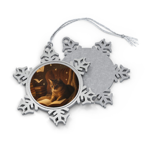Whimsical Reading Haven - Pewter Snowflake Ornament