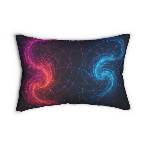 Entangled Dimensions - Spun Polyester Lumbar Pillow