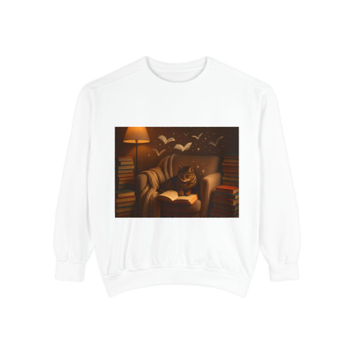 Whimsical Reading Haven - Unisex Garment-Dyed Sweatshirt
