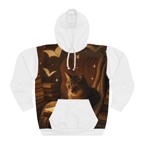 Whimsical Reading Haven - Unisex Pullover Hoodie (AOP)