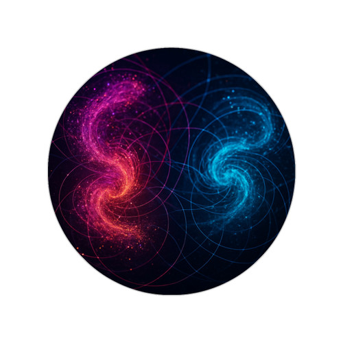 Entangled Dimensions - Transparent Outdoor Stickers, Round, 1pcs