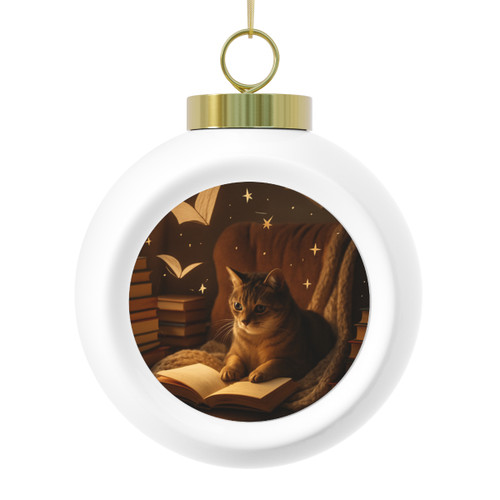 Whimsical Reading Haven - Christmas Ball Ornament