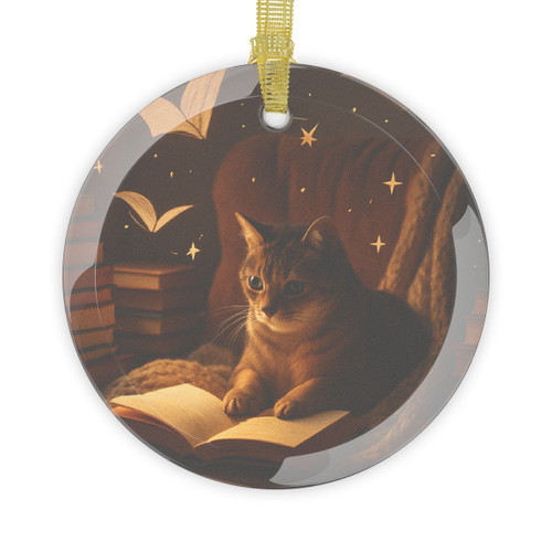 Whimsical Reading Haven - Glass Ornaments