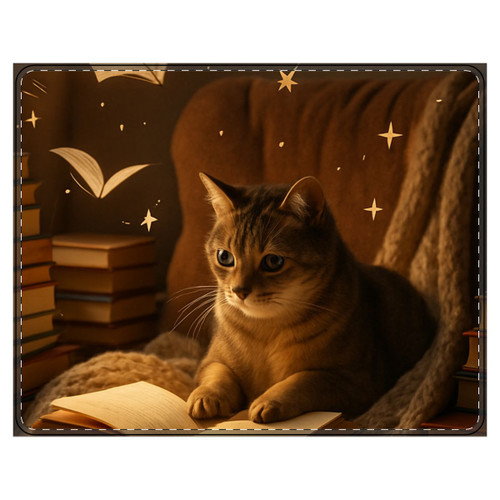Whimsical Reading Haven - PU Leather Mouse Mat