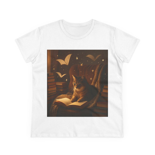 Whimsical Reading Haven - Women's Midweight Cotton Tee