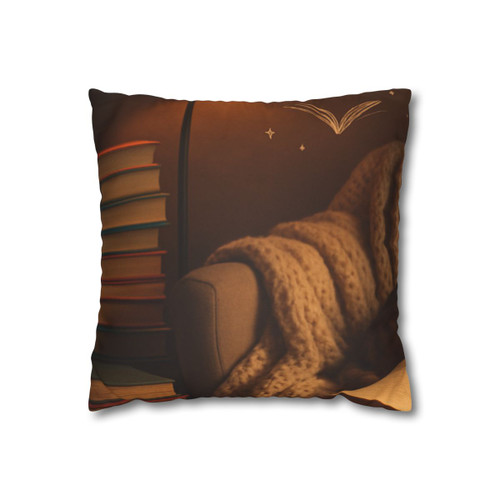 Whimsical Reading Haven - Faux Suede Square Pillowcase