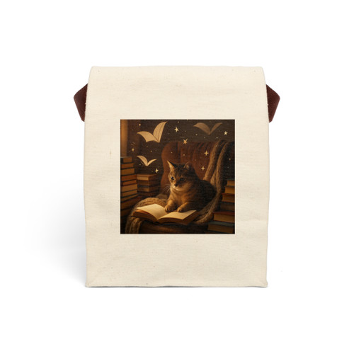 Whimsical Reading Haven - Canvas Lunch Bag With Strap