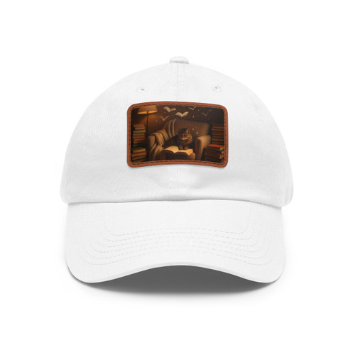 Whimsical Reading Haven - Dad Hat with Leather Patch (Rectangle)