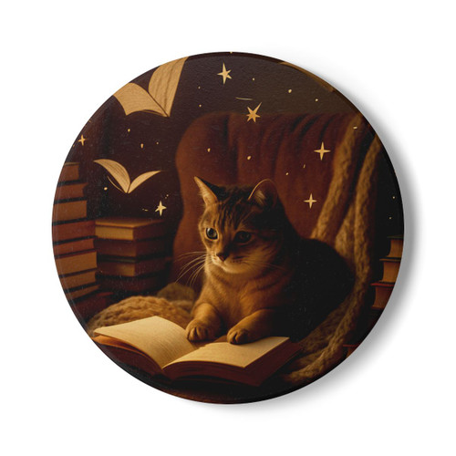 Whimsical Reading Haven - Ceramic Coaster