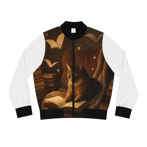 Whimsical Reading Haven - Women's Bomber Jacket (AOP)