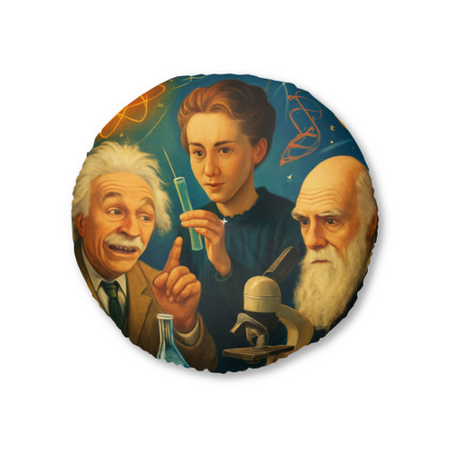 Curiosity Unleashed - Tufted Floor Pillow, Round