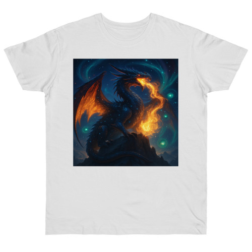 Eldralith, the Celestial Flame Wyrm - Single Jersey T-shirt