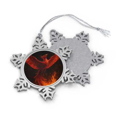 Eternal Flame Rising - Pewter Snowflake Ornament