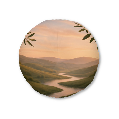 Harmony in Nature - Tufted Floor Pillow, Round