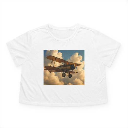 Soaring Above Clouds - Women's Flowy Cropped Tee