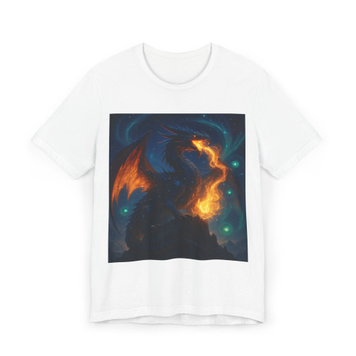 Eldralith, the Celestial Flame Wyrm - Unisex Jersey T-Shirt