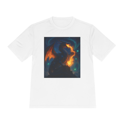 Eldralith, the Celestial Flame Wyrm - Unisex Moisture Wicking Tee