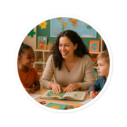 Nurturing Young Minds - Round Stickers, Indoor\Outdoor