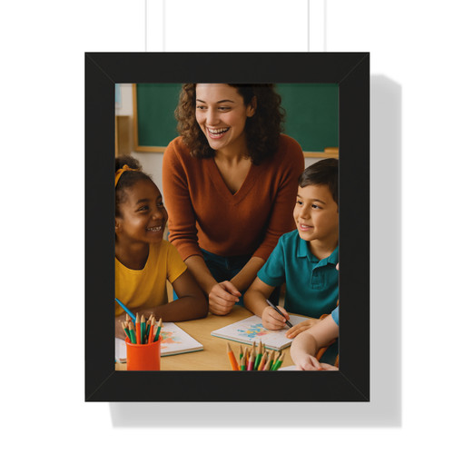 Nurturing Young Minds - Framed Vertical Poster
