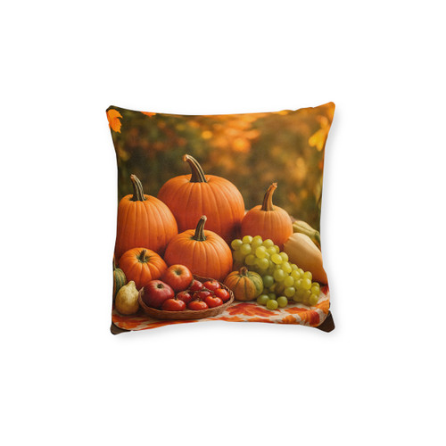 Harvest Table Gathering - Square Pillow - Pink Back