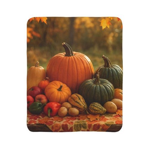 Harvest Table Gathering - Fleece Sherpa Blanket