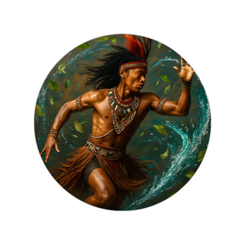 Nature's Spirit Dance - Transparent Outdoor Stickers, Round, 1pcs