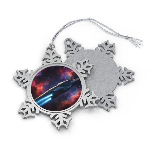 Galactic Voyager - Pewter Snowflake Ornament