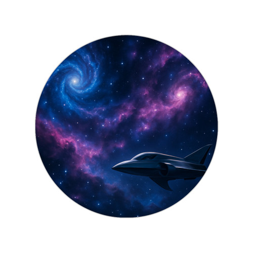 Galactic Odyssey - Transparent Outdoor Stickers, Round, 1pcs