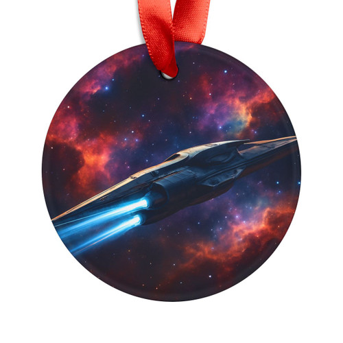 Galactic Voyager - Acrylic Ornament with Ribbon