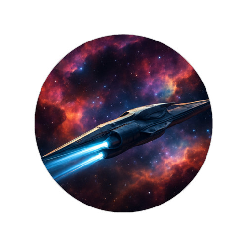 Galactic Voyager - Transparent Outdoor Stickers, Round, 1pcs