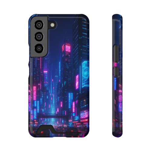 Cyberpunk Dreamscape - Phone Case With Card Holder
