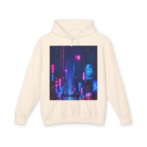 Cyberpunk Dreamscape - Unisex Lightweight Hooded Sweatshirt