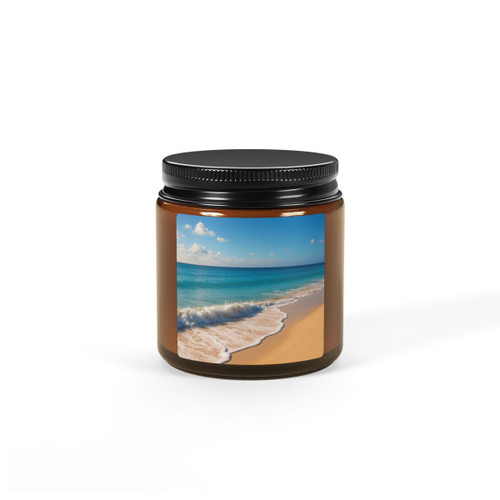 Serene Coastal Bliss - Scented Soy Candle (Multi-Size, Amber Jar)