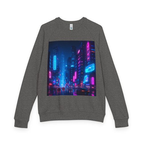 Cyberpunk Dreamscape - Unisex French Terry Raglan Crewneck