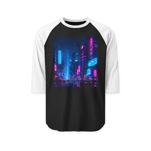 Cyberpunk Dreamscape - Unisex Three-Quarter Sleeve Raglan Shirt