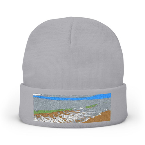 Serene Coastal Bliss - Knit Beanie (Embroidery)
