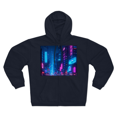 Cyberpunk Dreamscape - Unisex Hooded Zip Sweatshirt