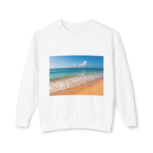 Serene Coastal Bliss - Unisex Lightweight Crewneck Sweatshirt