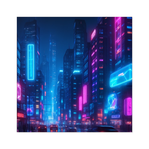 Cyberpunk Dreamscape - Laminate Stickers, Square