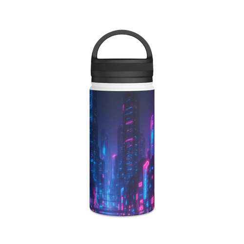 Cyberpunk Dreamscape - Stainless Steel Water Bottle, Handle Lid