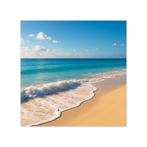 Serene Coastal Bliss - Transparent Outdoor Stickers, Square, 1pc