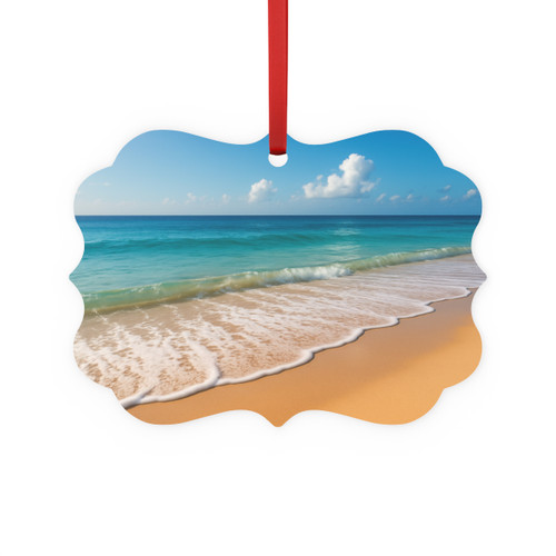 Serene Coastal Bliss - Metal Plaque Ornament